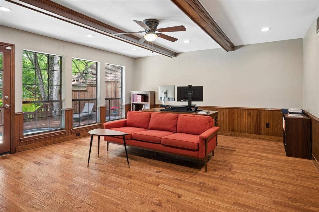 2001 Pebble Beach Court, Richardson, TX 75082 The private study offers a quiet sanctuary and a peaceful view and exit to the backyard.