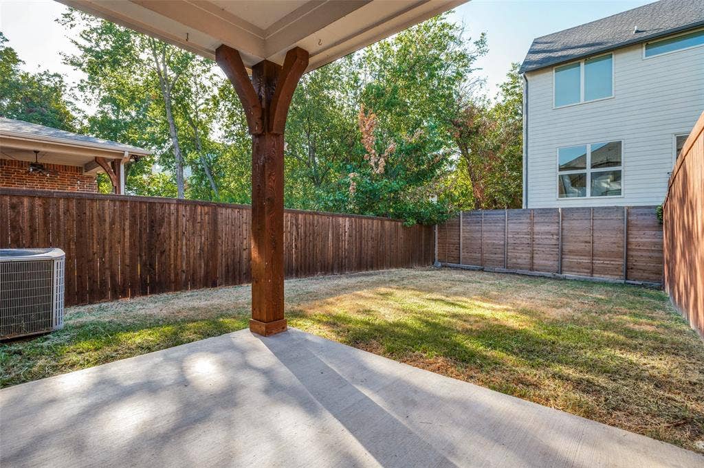 Backyard with covered patio