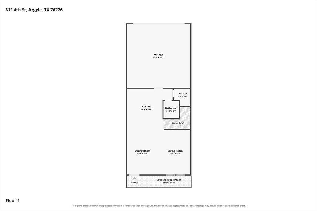 612 4th Street, Argyle, TX 76226 1st floor plan