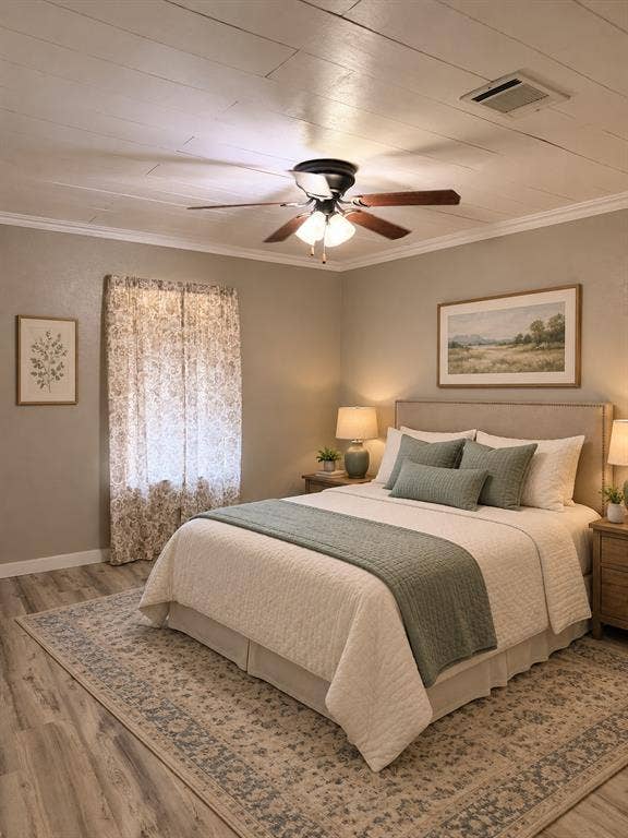 1920 Century Drive, Waco, TX 76712 Wood-finish flooring, paneled ceiling, and ceiling fan