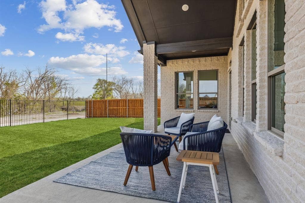 4705 Starlight Drive, McKinney, TX 75071 Covered Patio in the Van Gogh II home plan by Trophy Signature Homes – REPRESENTATIVE PHOTO