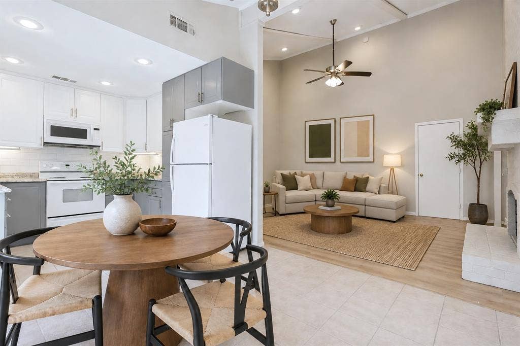 2117 Oak Brook Drive, Richardson, TX 75081 Updated LVP flooring, kitchen, bathrooms, and paint. Virtual Staging