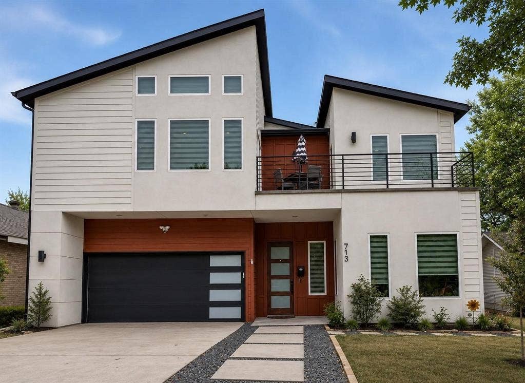 713 Wayne Street, Dallas, TX 75223 Modern architectural design with contrasting siding and stucco finishes