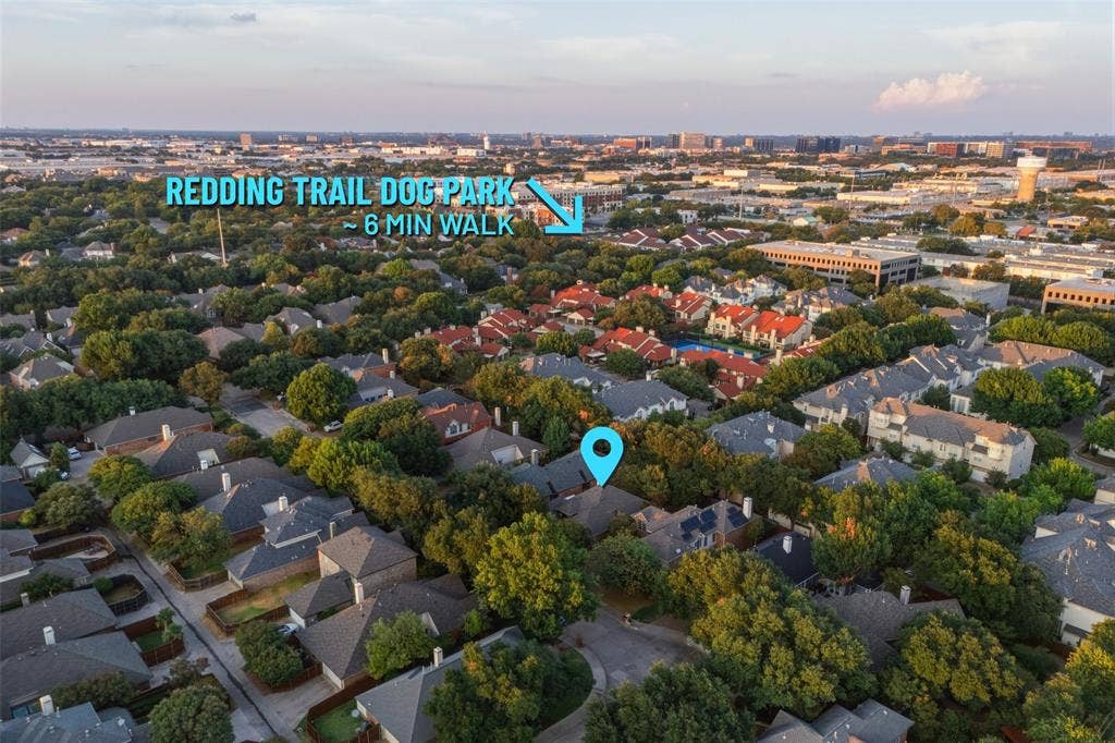 14616 Vintage Lane, Addison, TX 75001 Redding Trail Dog Park is roughly a 6-minute walk — a rare in-town perk for dog owners
