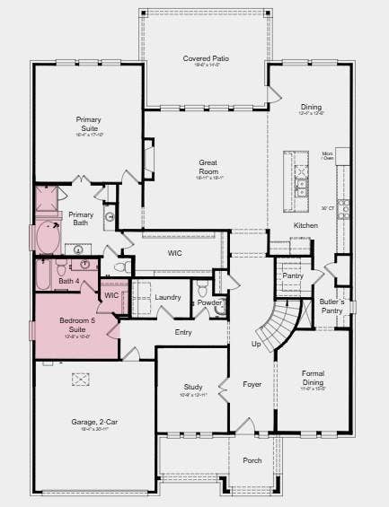 609 Rangeland Road, Celina, TX 75009 Additional Highlights Include: drop-in tub at primary bath, tiled shower in place of tub/shower at bath four, tiled shower floor at primary shower, tile to second floor ceiling for fireplace, brick from porch, and upgraded contemporary front door.