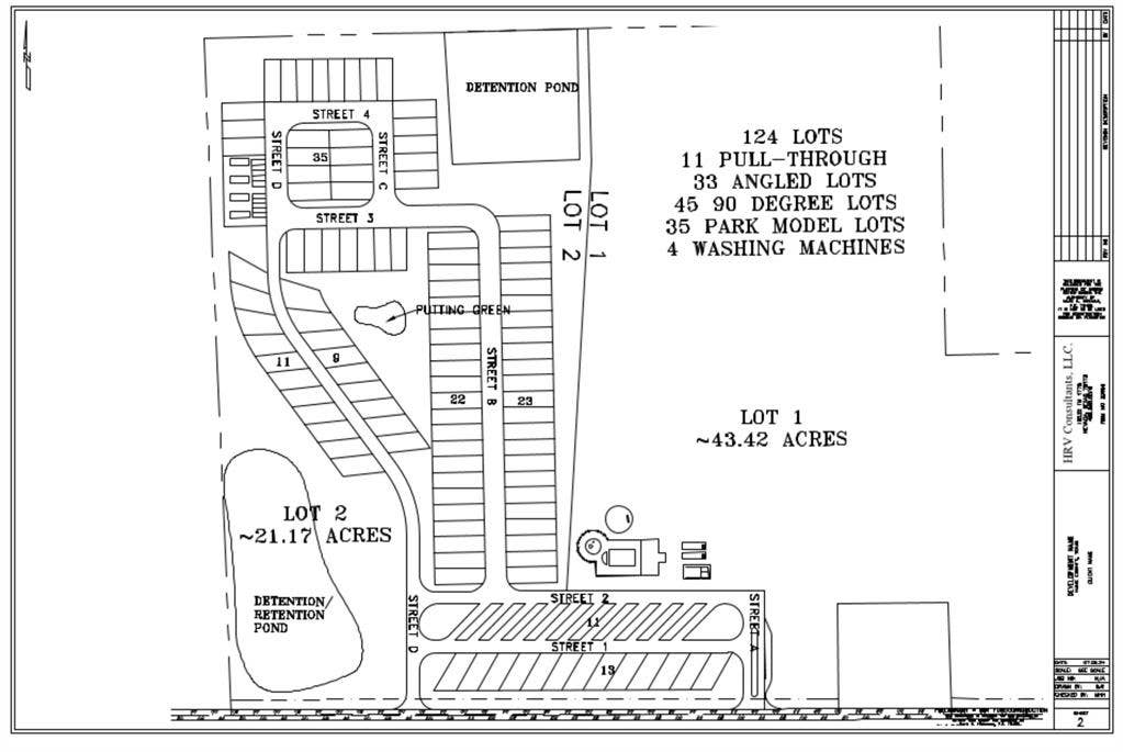 00 Tx-274 Highway, Kemp, TX 75143 Site Plan. Depicting the layout of Lots 1 and 2, including lot counts, lot types, and site features