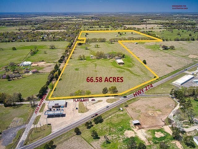 00 Tx-274 Highway, Kemp, TX 75143 66.58 acres of land featuring a barn structure and highway frontage on HWY 274