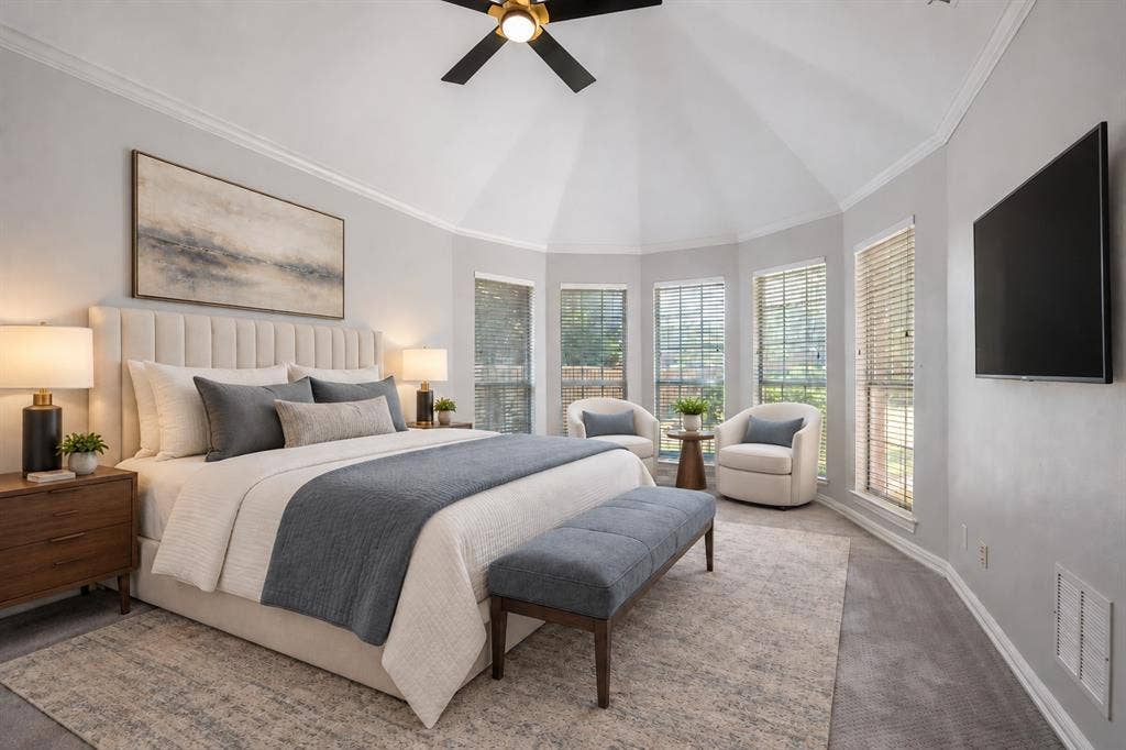3912 Kimbrough Lane, Plano, TX 75025 Virtually staged master bedroom