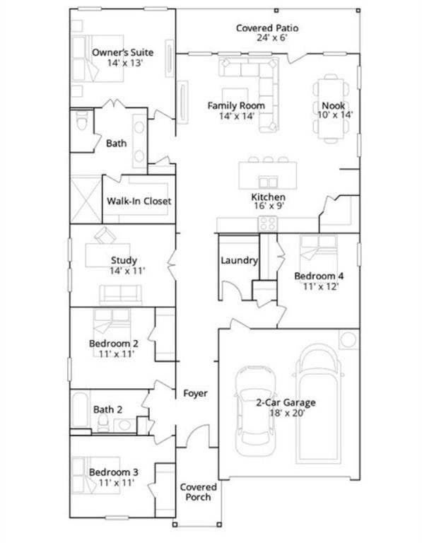 2517 Greenbelt Road, Celina, TX 75009 Floor plan