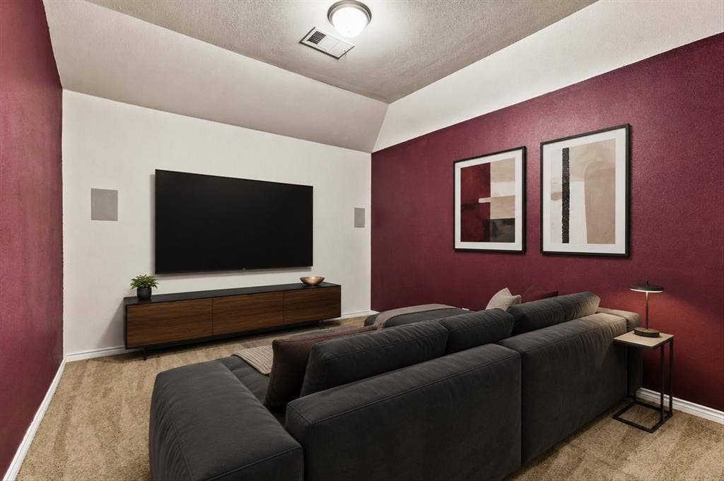 2812 Dunbar Drive, Northlake, TX 76247 Room featuring two-tone wall treatment, built-in wall speakers, and recessed ceiling lighting