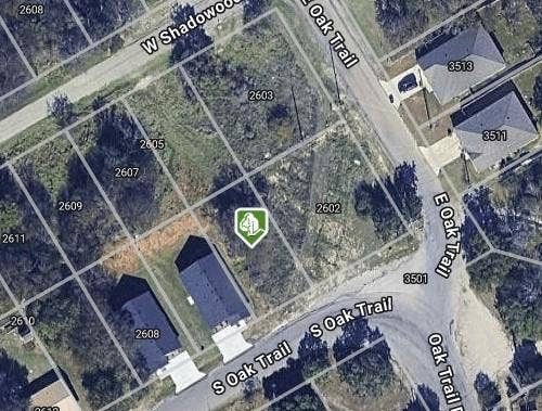 2604 S Oak Trail, Granbury, TX 76048 Aerial Map. Displaying the property's boundaries and surrounding parcels