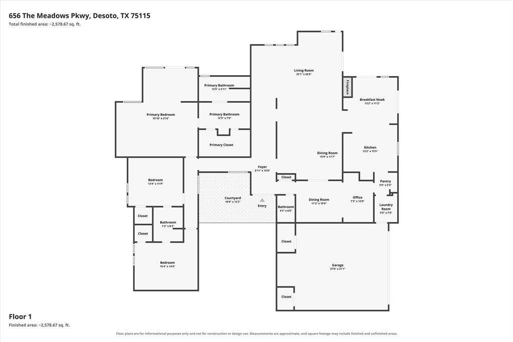 656 The Meadows Parkway, DeSoto, TX 75115 Floor plan
