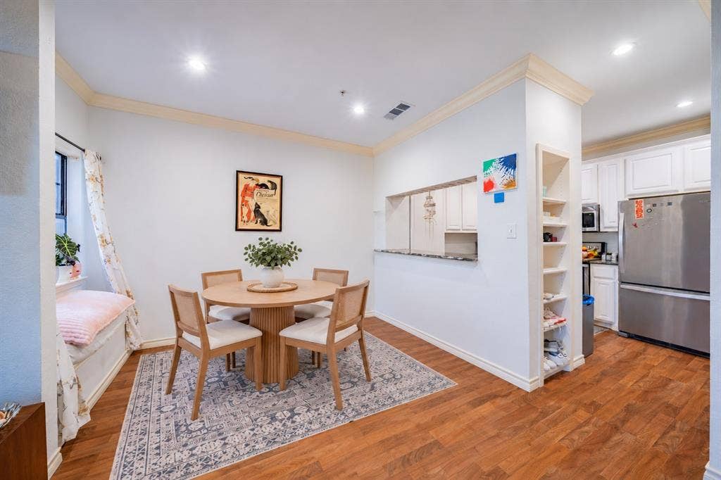 Virtually staged dining room.