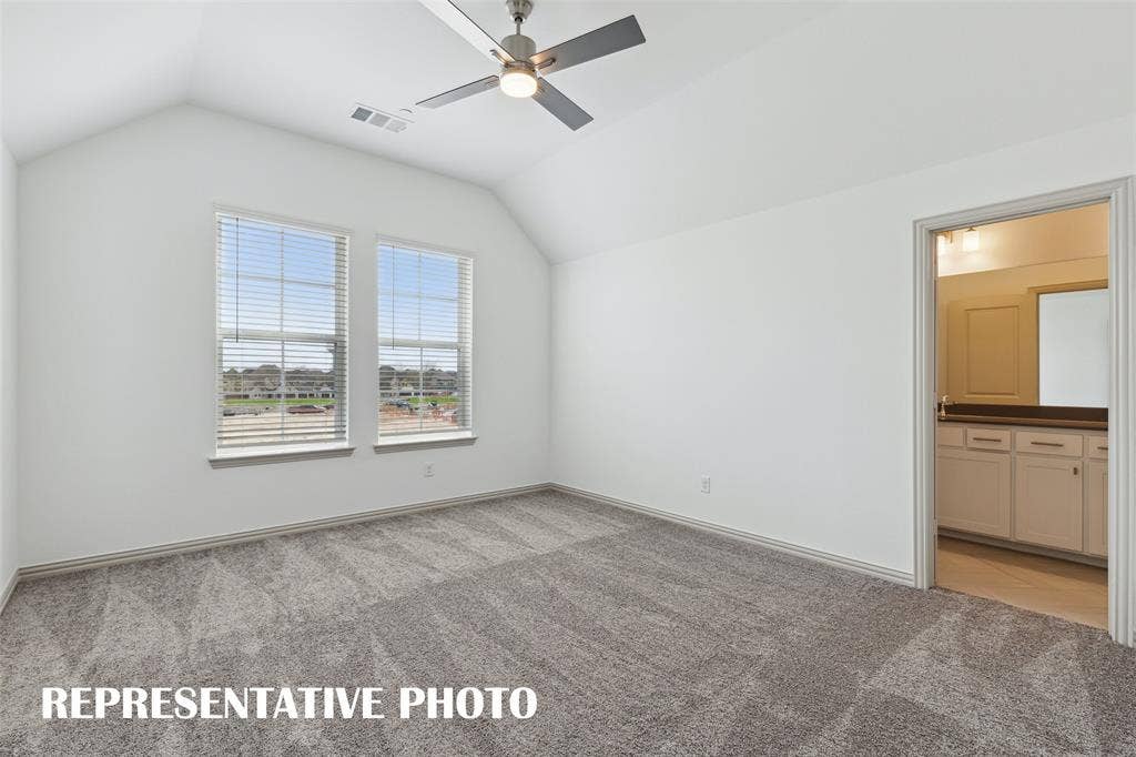 3723 Pierce Lane, Grand Prairie, TX 75052 This peaceful light filled owner's bedroom is the perfect place to relax after a long day. REPRESENTATIVE PHOTO