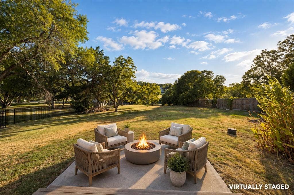 This slab is the perfect spot for a fire pit and smores.