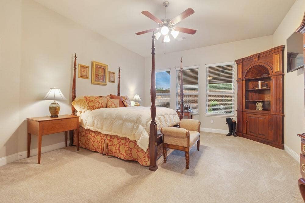 3712 Ann Arbor Lane, Denton, TX 76207 Enjoy a large primary suite with new plush carpet.