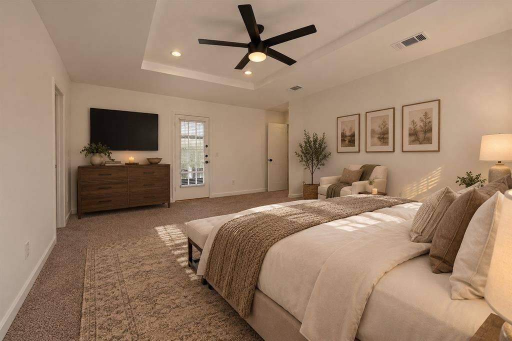 Used AI to furnish Master bedroom. Another view of the Master room. With more decor ideas.