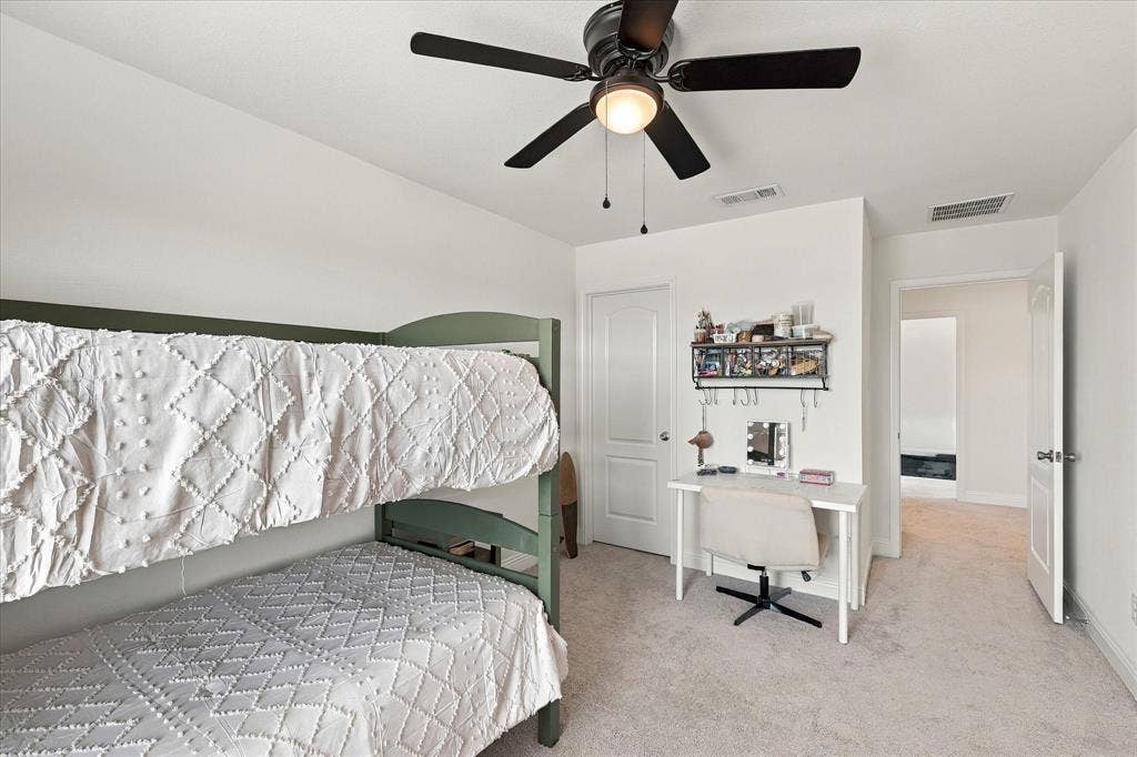 Bedroom with large walk in closet