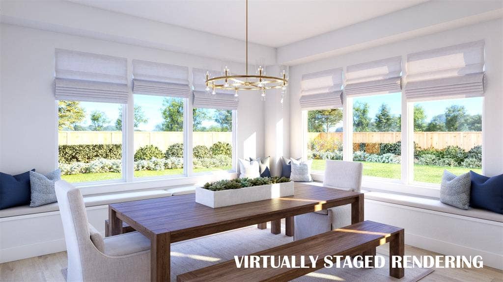 8741 Porch Place, McKinney, TX 75071 This light, bright and spacious dining room was designed for entertaining. VIRTUALLY STAGED RENDERING