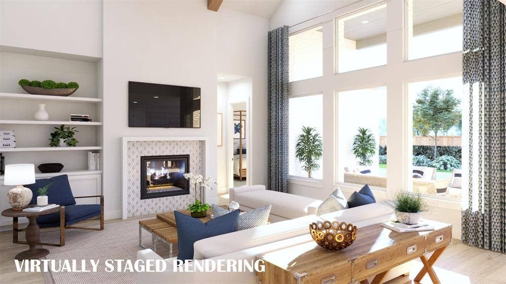 8741 Porch Place, McKinney, TX 75071 A family sized living room for your perfect family to enjoy! VIRTUALLY STAGED RENDERING