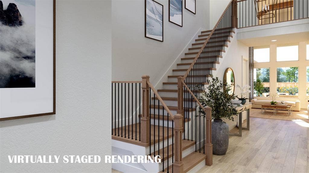 8741 Porch Place, McKinney, TX 75071 Beautiful sight lines from front to back greet you as you enter our wonderful Ashland III plan. VIRTUALLY STAGED RENDERING