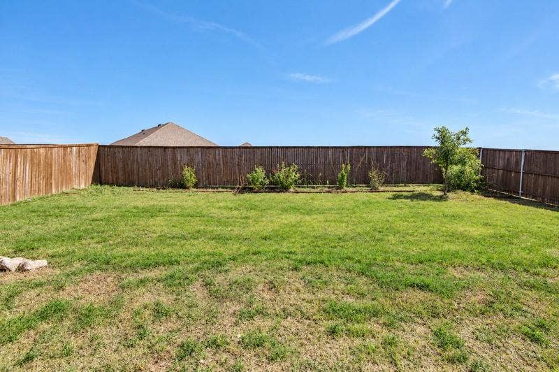 339 Exploration Way, Fate, TX 75189 Expansive green lawn with mature wood fencing