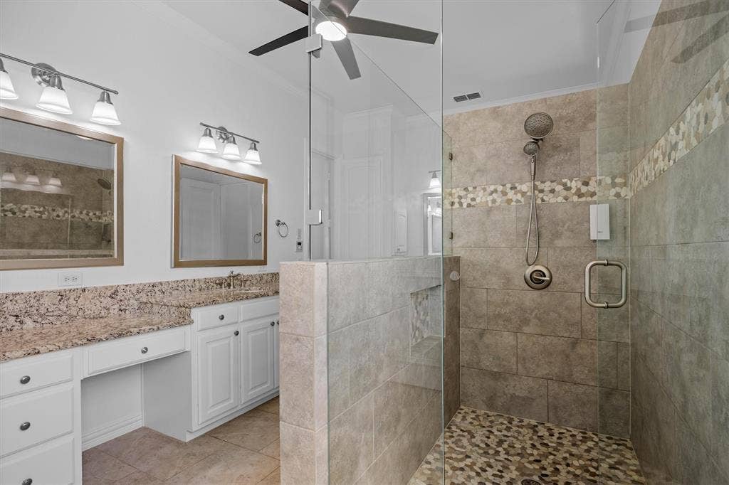 5960 Indigo Sky Drive, Frisco, TX 75036 Nicely updated bathroom with an oversized shower!