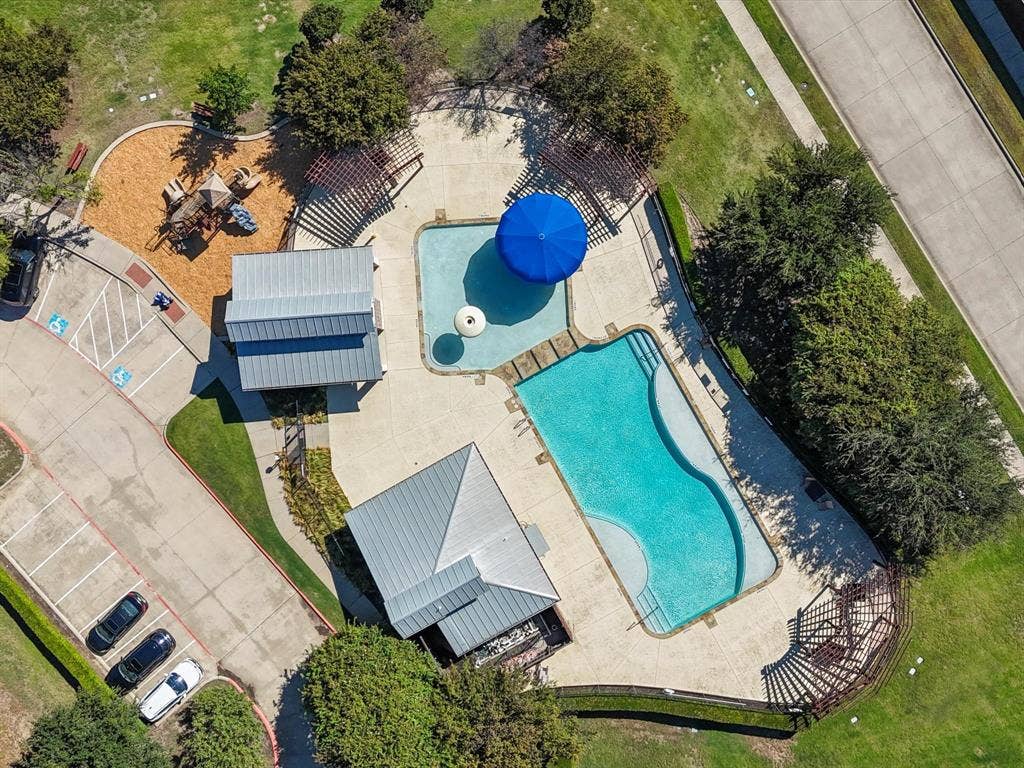 Community pool and park for residents to enjoy