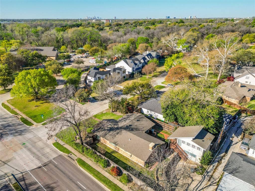 9759 Shoreview Road, Dallas, TX 75238 View is on the east side of Audelia Road looking west; subject property in foreground and CBD in background.