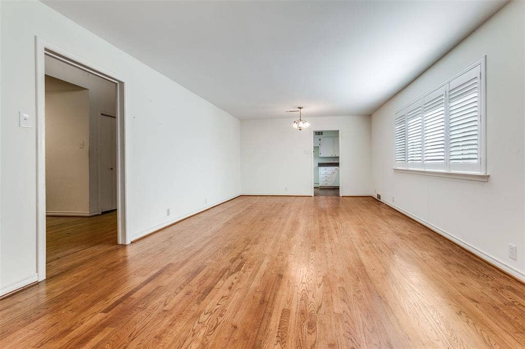 9759 Shoreview Road, Dallas, TX 75238 Beautiful hardwoods; kitchen in background