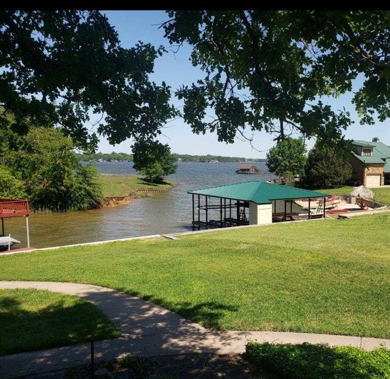 5459 Woodland Shores Drive, Log Cabin, TX 75148 View from deck with lake is at full pool.
