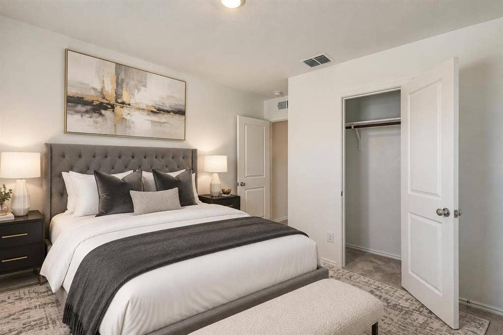 7904 Thornton Drive, McKinney, TX 75071 White walls, recessed lighting, and a built-in closet with double doors