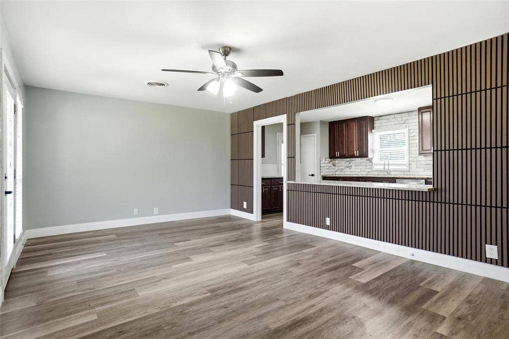 705 Vine Street, Euless, TX 76040 7ft acoustic panel accent peninsula bar opens from living into kitchen