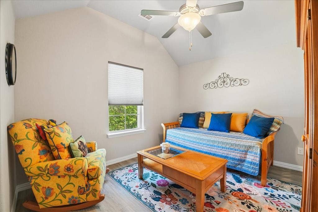 2206 Wellington Lane, Corinth, TX 76210 Bright fourth secondary bedroom with vaulted ceiling and abundant natural light.