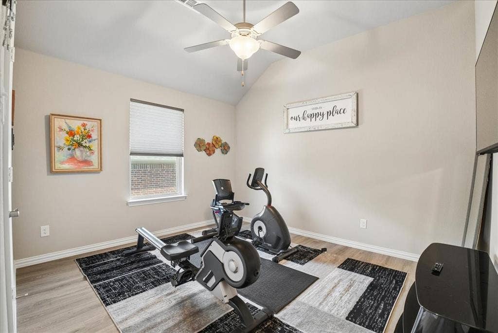 2206 Wellington Lane, Corinth, TX 76210 Versatile secondary bedroom currently used as a home exercise room.