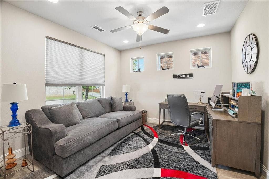 2206 Wellington Lane, Corinth, TX 76210 Versatile home office with abundant natural light.