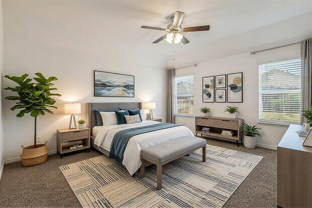 Virtually Staged Primary Bedroom