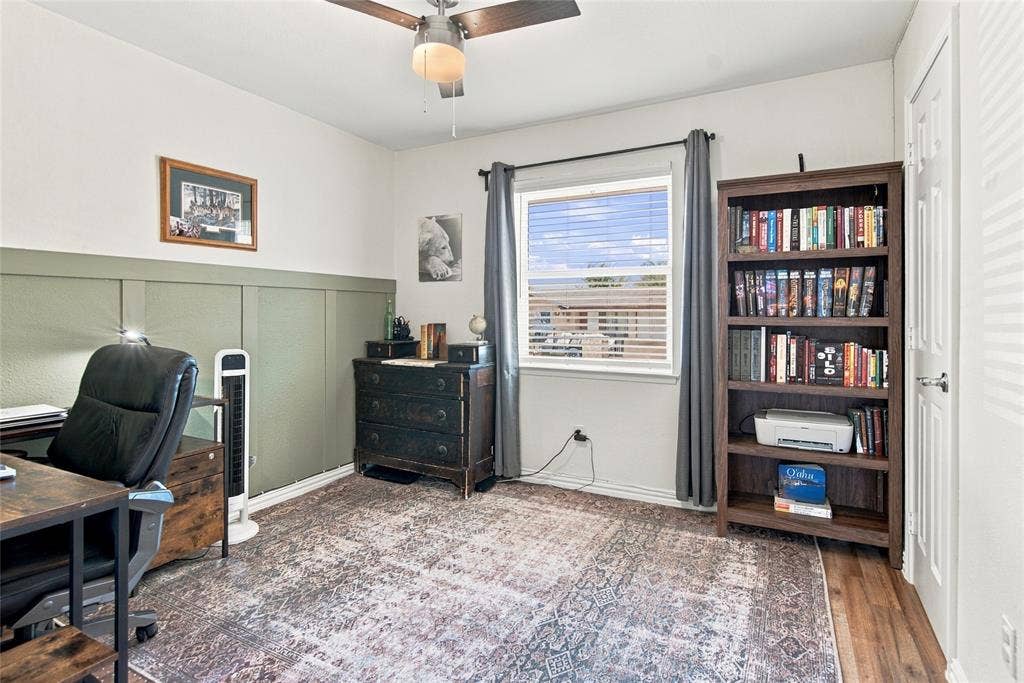 4720 Kyle Drive, Balch Springs, TX 75180 Wood-finish flooring with a ceiling fan