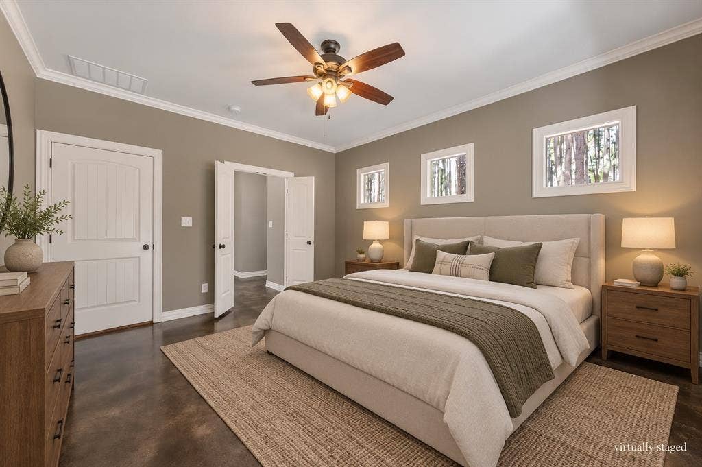 Virtually Staged Primary Bedroom