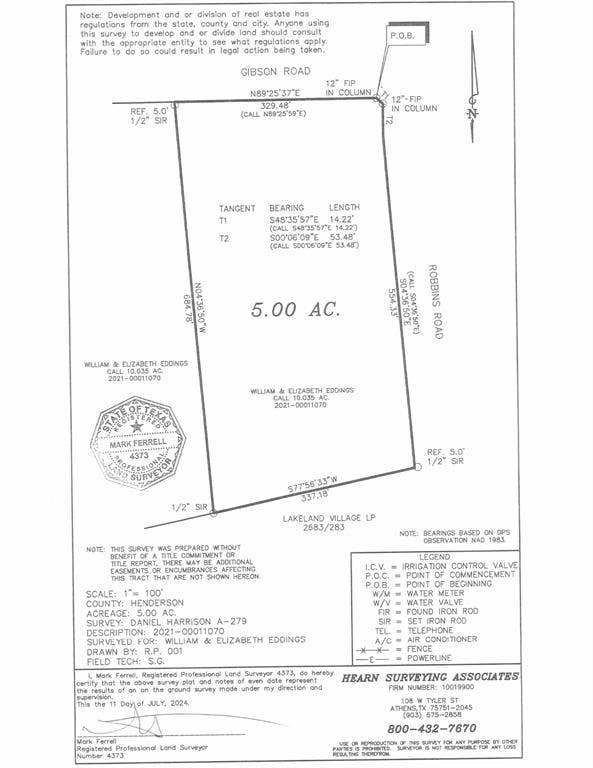0 Gibson Road, Athens, TX 75751 Survey- Parcel Tax ID: 305523