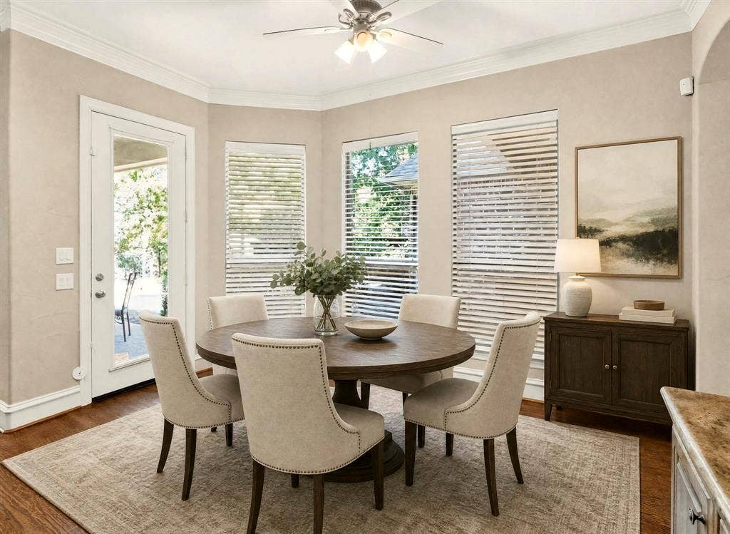 112 Winsley Circle, McKinney, TX 75071 Virtually staged breakfast area overlooks the water view.