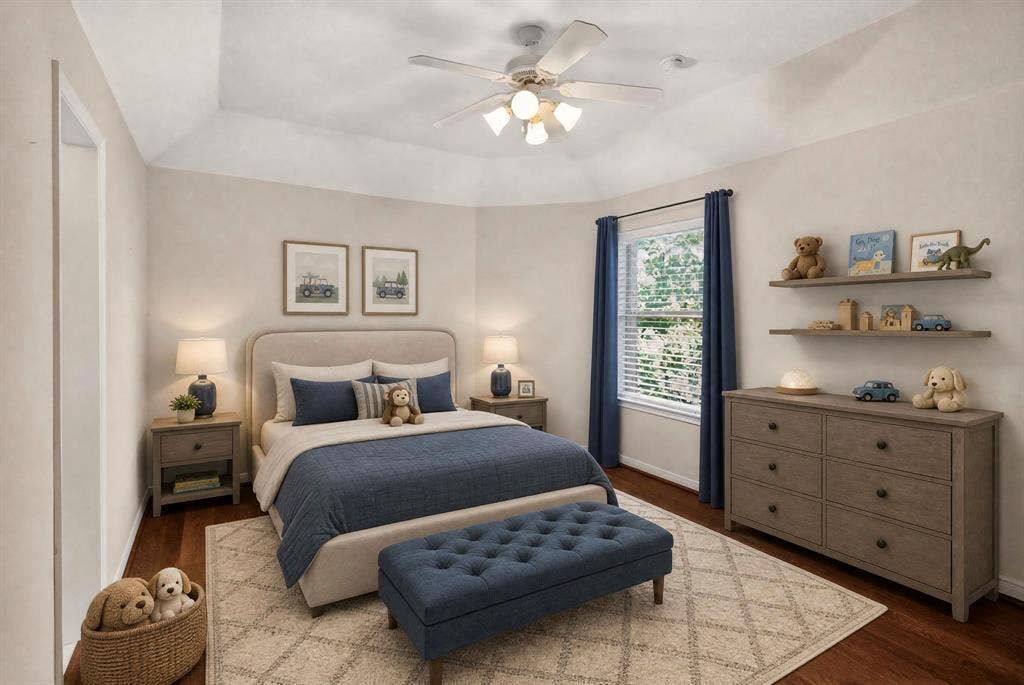 112 Winsley Circle, McKinney, TX 75071 Virtually staged secondary bedroom 4 with attached jack and jill bath.