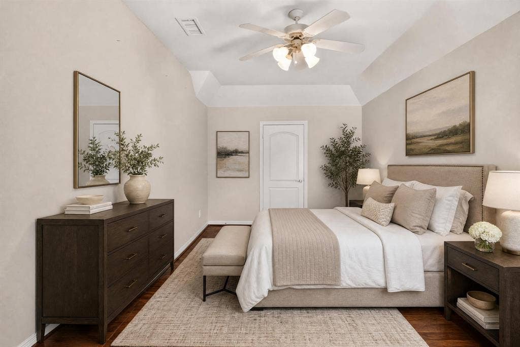 112 Winsley Circle, McKinney, TX 75071 Virtually staged secondary bedroom 5 with attached jack and jill bath.