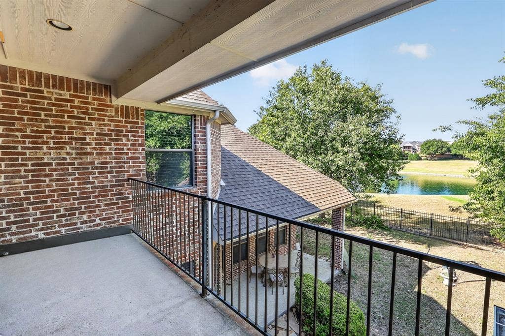 112 Winsley Circle, McKinney, TX 75071 Balcony with water view.