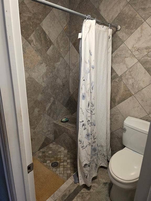 1608 University Drive, Richardson, TX 75081 Bathroom with toilet and a shower stall