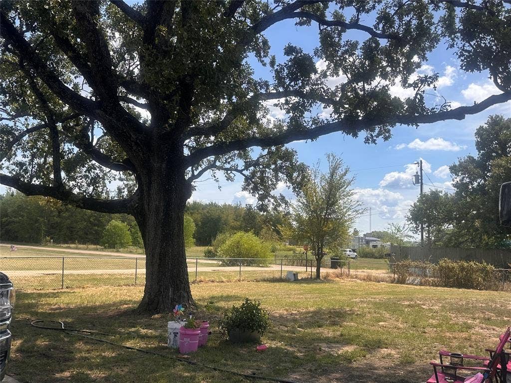 13601 Woodridge, Eustace, TX 75124 Expansive outdoor space featuring a mature shade tree, natural landscaping, and partial fencing