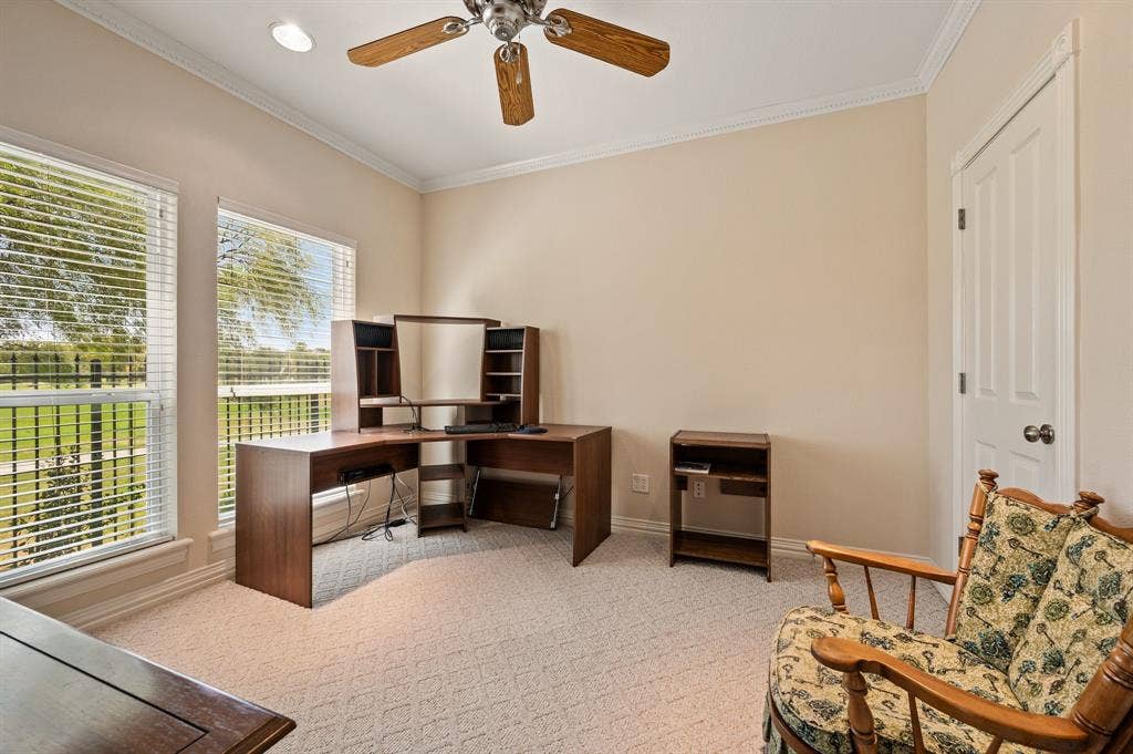 10701 Whitestone Ranch Road, Benbrook, TX 76126 4th bedroom or office with view of golf course
