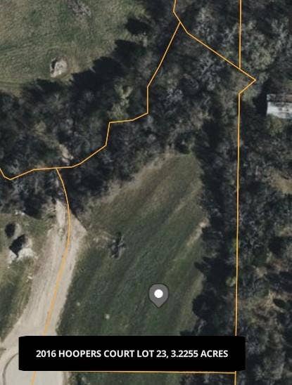 2016 Hoopers Court, Weatherford, TX 76085 Aerial Property View. Depicting the approximate property boundaries and location for 2016 Hoopers Court Lot 23, 3.2255 acres