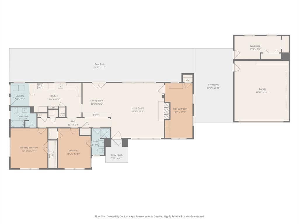 737 N Hampton Road, Dallas, TX 75208 Floorplan illustrates the home’s distinctive layout, including three Bedrooms, flexible living spaces, Detached Garage and separate Workshop.