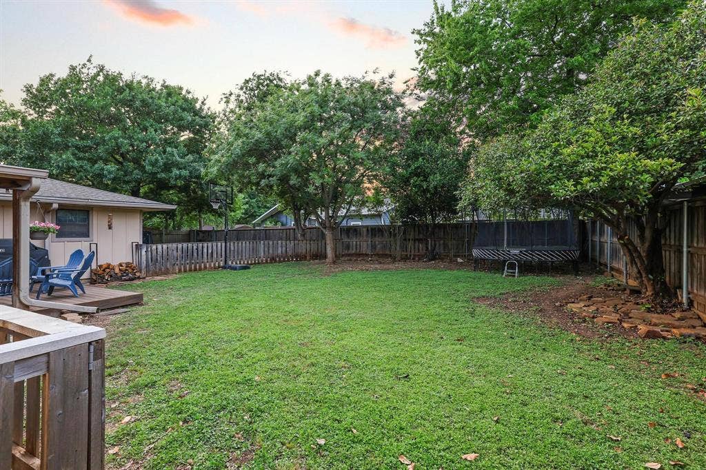 large, grassy backyard